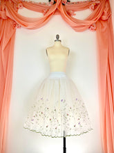 Custom Peasant-Style Over-Skirt White with Lilac and Pink Flowers - Made to Order